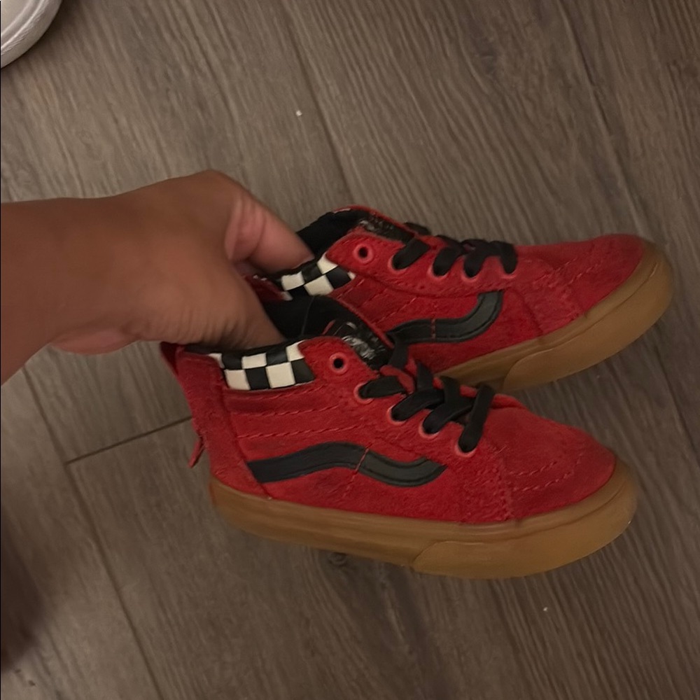 Vans Red and Black Old Skool Sneakers